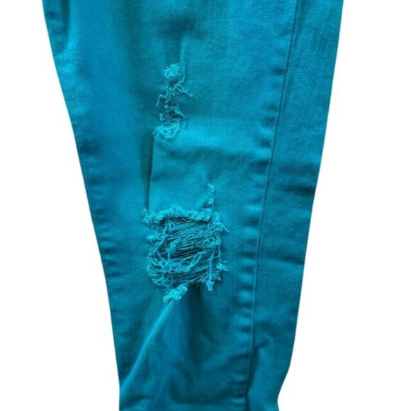 Roxy Womens Distressed Turquoise Skinny Jeans With Front & Back Pockets - Picture 3 of 16